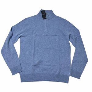 Christian Lacroix Men’s 100% 2-Ply Cashmere Half-Zip Sweater Baby Blue Sz. S NWT